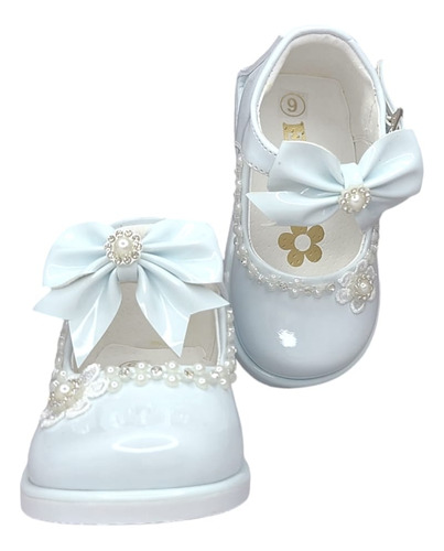 Zapato De Charol Blanco Pibe Semi-ortopédico Para Bebé Niña