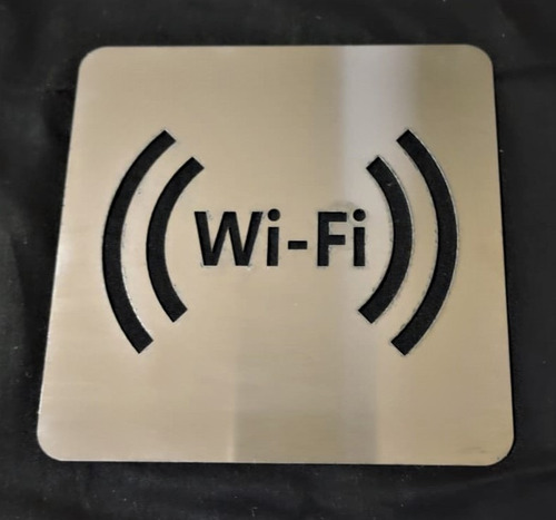 Imagen 3 de 5 de Señal Wi-fi De 120x120 Mm Cartel Acero Inoxidable