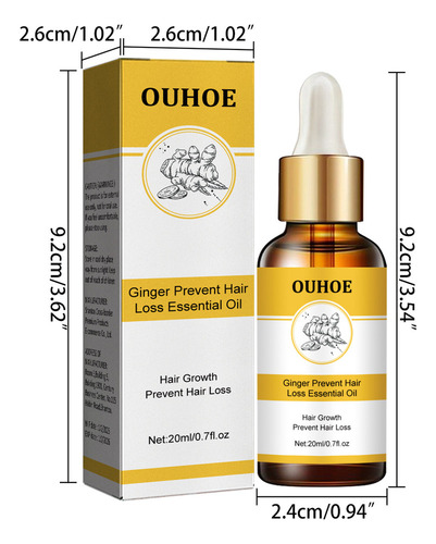 Óleo De Gengibre Para Perda De Cabelo, 20 Ml