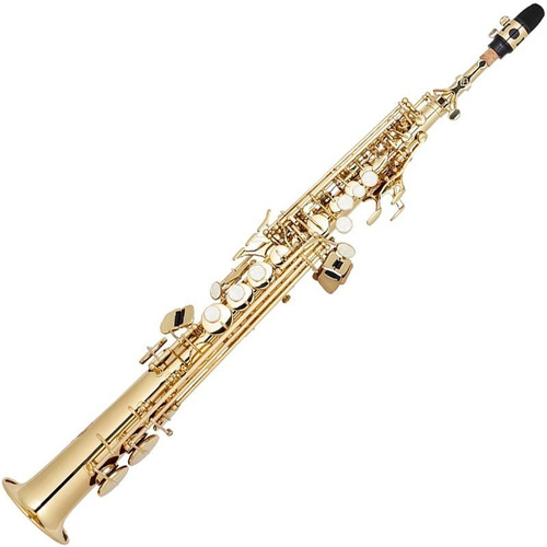 Sax Soprano Eagle Sp502 Saxofone Laqueado Em Sib Com Case