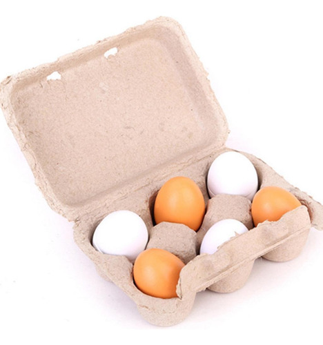 6 Piezas De Huevos De Pascua De Madera Niños Simulan Que