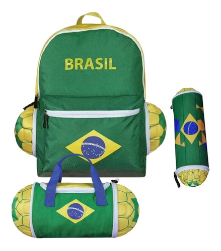 Kit Escolar Mochila Lancheir E Estojo Do Brasil