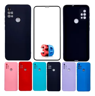 Kit Película 3d + Capa Case Silicone Veludo Para G10 G20 G30