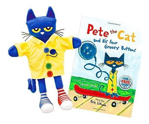 Pete The Cat And His Four Groovy Buttons Hand Puppet & Book