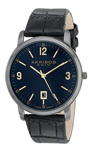 Reloj Akribos Xxiv Ak780bk Para Hombre Con Correa De Cuero N