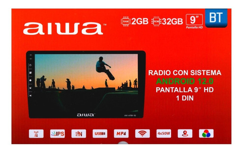 Radio 9 Pulgadas Y 1 Din Android 12 Bt/wifi Aiwa Aw-a709-1d 