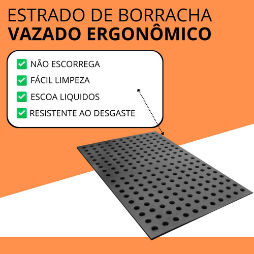 2 Tapetes Borracha Para Vestiários Perfurado Full