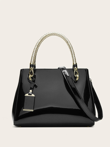 Bolso De Mujer De Charol De Color Caramelo De Moda Y Moderno