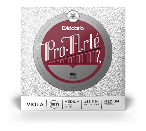 Encordado Para Viola Daddario J58mm Proarte Medium