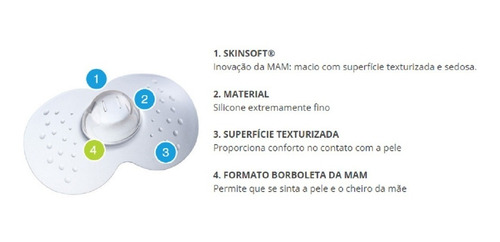 Imagem 5 de 5 de Protetores De Seios Tam.2 Bico Grande - Mam