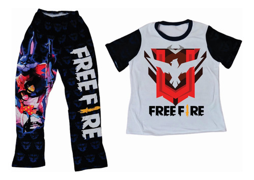 Pijamas Conjunto Free Fire Juego Niños Heroico Rojo