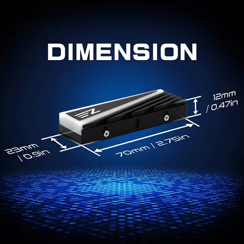 EZDIY-FAB M.2 2280 Disipador de calor SSD, Disipador de calor doble cara,  Enfriador SSD de alto rendimiento para PCIE NVME M.2 SSD o SATA M.2 SSD