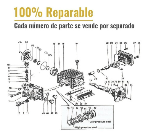 Bomba Italiana Para Hidrolavadora De Gasolina 9-20 Hp