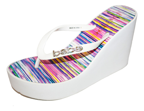 Sandalias Plataforma Wedge Blanca Color Bebe S  23 - 23.5 Cm