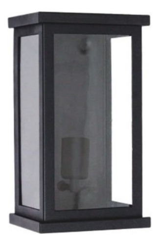Arandela Externa Retangular 30cm Malaga Vidro Transp Preta Cor Preto 110v/220v