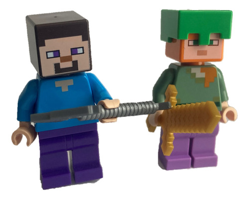 Lego Minecraft Steve Y Alex Lego Original 1 Steve Y Alex (Usado)