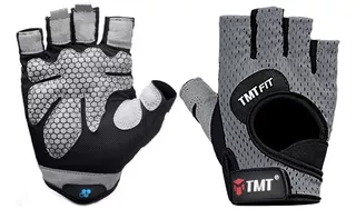 Guantes Gym Tmt W46 Gris Ligeros Crossfit Fitness