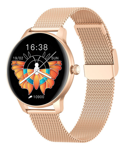 Imagen 2 de 8 de Smartwatch Kieslect L-series Lady Smart Watch 1.09" caja 40mm de aleación de aluminio dorada, malla dorada de silicona L11