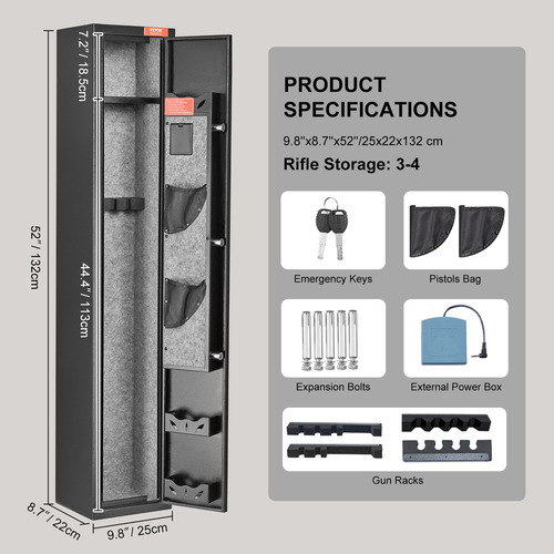 Vevor Caja Fuerte Para 3 Rifles, Caja Fuerte Para Rifles
