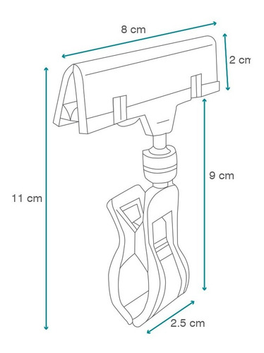 Pinza Acrilico Porta Precio, Portaprecio Porta Grafico 30 Pz