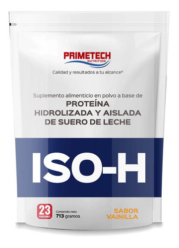 Proteína Hidrolizada Y Aislada Iso-h 23 Serv Sabor Vainilla