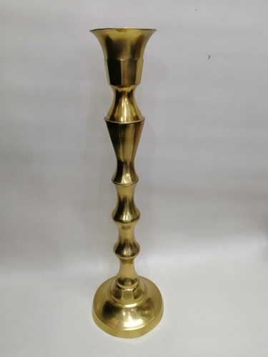 Candelabro De Pie Antiguo Hindu En Bronce Desarmable 1950