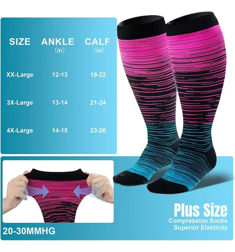 -calcetines Unisex De Compresión De Talla Grande, 3 Pares, 2
