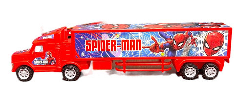Imagen 3 de 3 de Camion A Friccion Spiderman Hombre Araña 36cm Sebigus Color Rojo