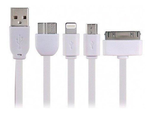 Cabo Carregador Universal Usb 4x1 Branco Worldcomp