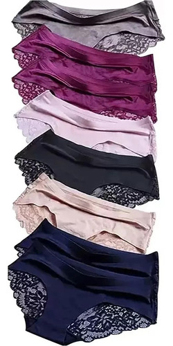 Pantalones De Encaje Sin Costuras Para Mujer, 6 Piezas