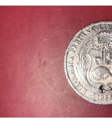 Moneda 1 Sol Peruano Año 1866