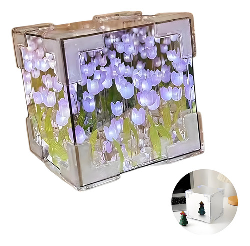 Diy Espejo Led Cube Tulipanes Lamparas Led Lamparas De Noche