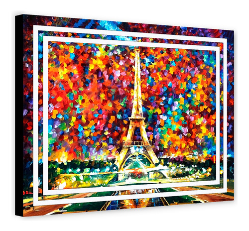 Cuadro Decorativo París Ciudad Paisaje Colores Torre Eiffel