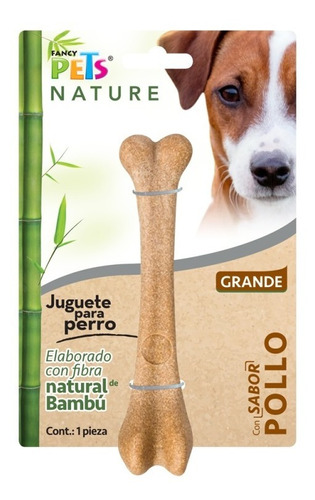 Juguete Hueso Bambu Grande Sabor Pollo Perro Fancy Pets