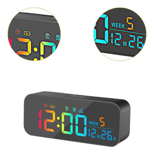 Fs Reloj Digital De Mesa Con Luz Ambiental Suave