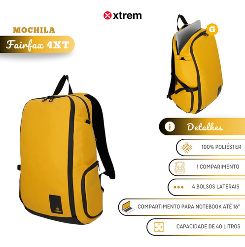 Mochila Executiva Notebook Backpack Grande Xtrem Samsonite Cor Amarelo Desenho Do Tecido Fairfax 4xt