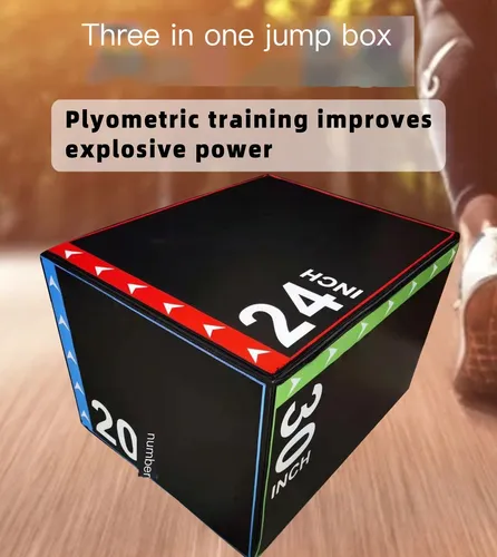 Jump Box 3 En 1, Pliométrico, Para Gimnasio 40cmx30cmx35cm