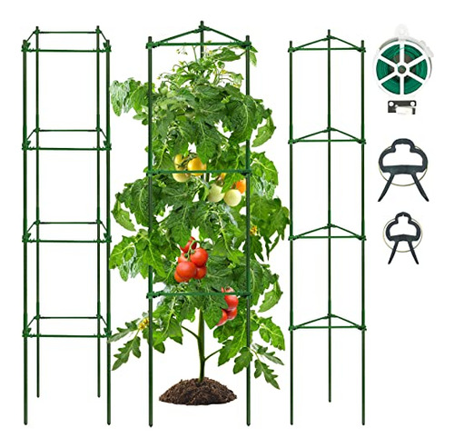 3 Pack Tomato Cage  Plant Stakes And Support With Cl...