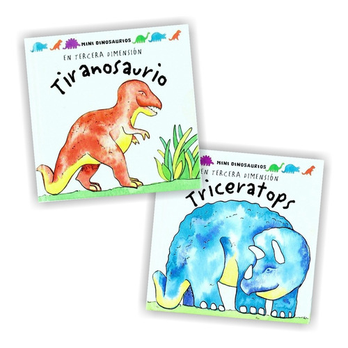 Mini Dinosaurios En Tercera Dimensión (2 Libros) - Océano