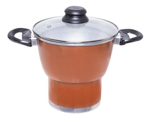 Panela De Fazer Cuscuz N 18 Com Tampa De Vidro Cor Cobre Cobre