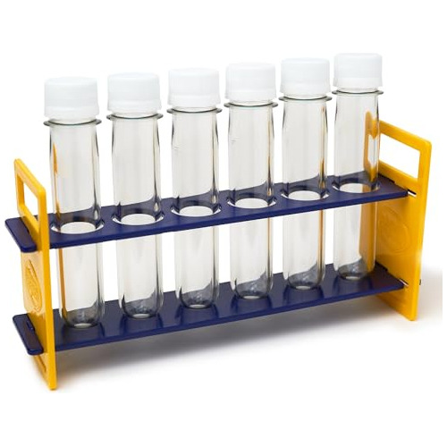 Steve Spangler's Large Plastic Test Tubes & Rack, 6 Bot...