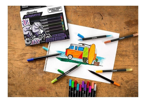 Crayola Alternative Marcadores Dobles P. Fina +p. Pincel 8 P