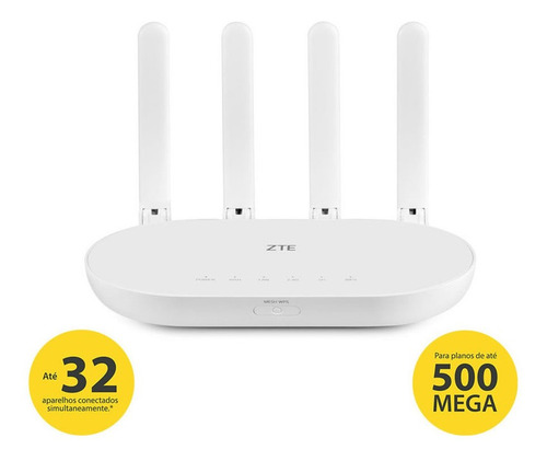 Imagem 3 de 7 de Roteador Zte Wifi Mesh Ac1200 Gigabit 4 Antenas Smart Band