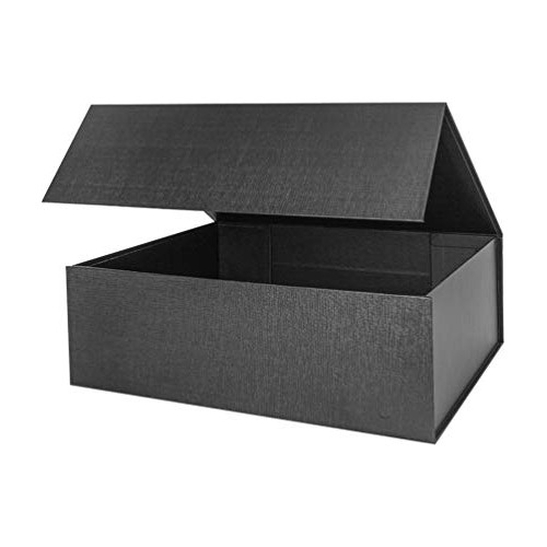 Caja Grande De Regalo Negra De 13x9x4 Pulgadas Tapa, Ca...