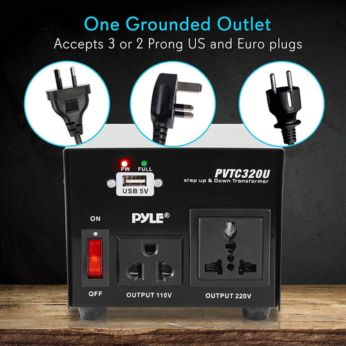 Convertidor De Voltaje Pyle, 110v A 220v / 220v A 110v, 500w