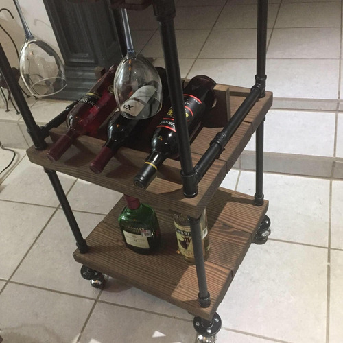 Industrial Bar Cart, Coffe Cart, Kitchen Cart