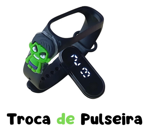 Relógio Infantil Menino ´hulk Marvel Digital Preto