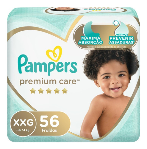 Fraldas Pampers Premium Care Xxg - 56 Unidades Gênero Sem Gênero