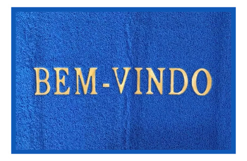 Tapete Capacho Bem Vindo 60x40 Cores Comprimento 60 Cm Cor Azul Largura 40 Cm