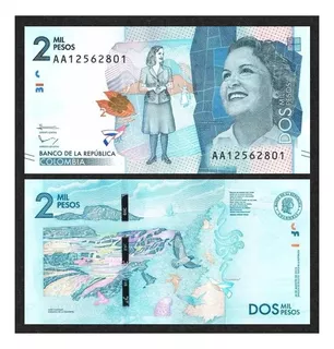 Grr-billete De Colombia 2000 Pesos 2015, Débora Arango Pérez